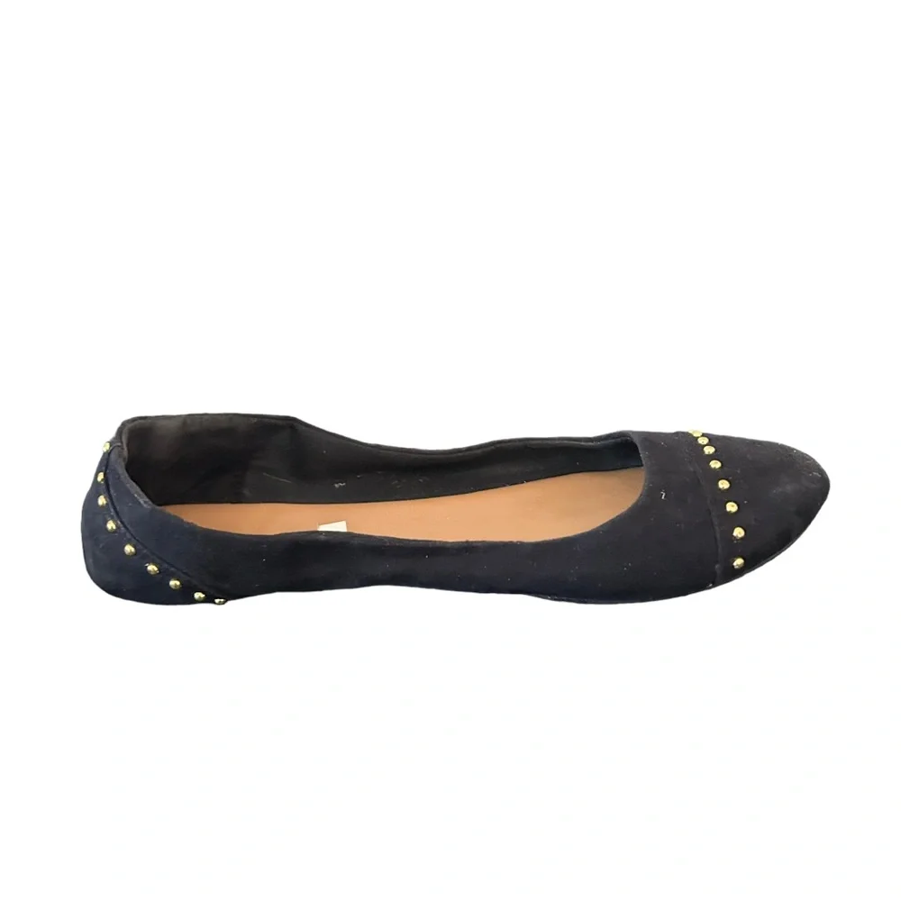 Merona Women’s Black Textile Slip On Studded Ballet Flats Size 9.5 - Picture 7 of 12